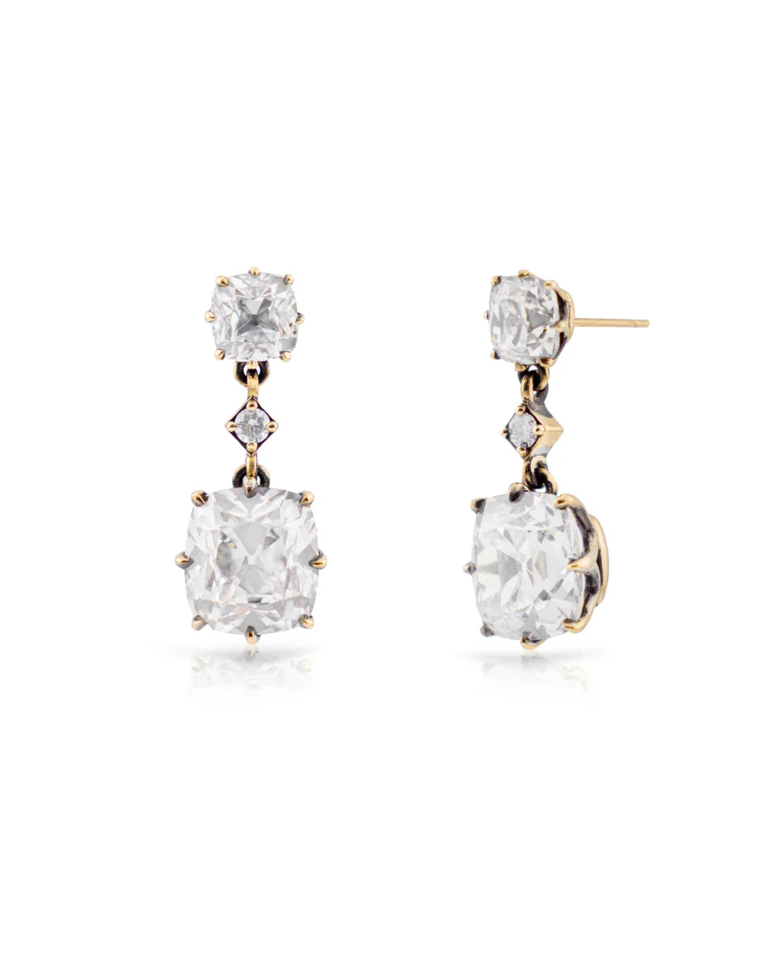 7carats Old Mine Cut Lab Grown Diamond Drop Earrings