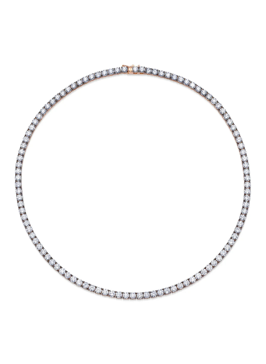 Riviere round brilliant lab-grown diamond line necklace in 18kt gold