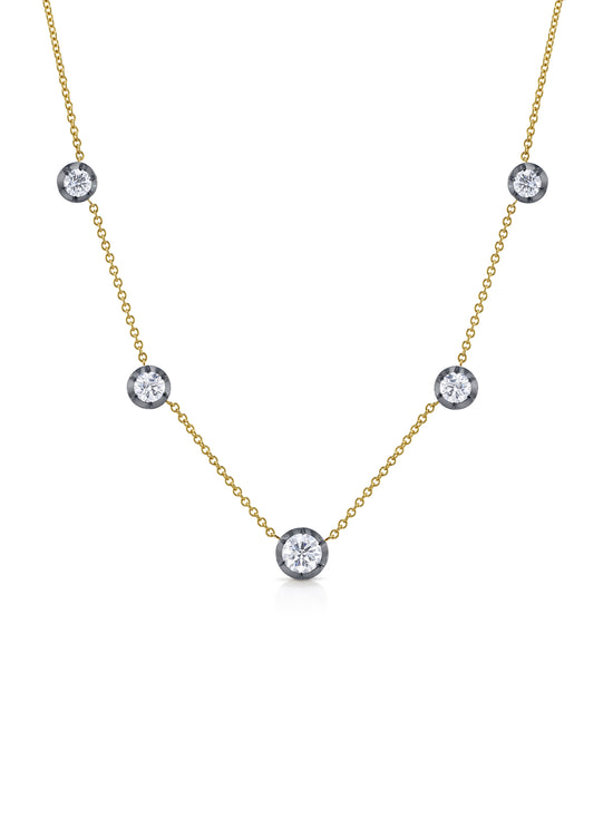 Bouton Lab-Grown Diamond Button Back Set Necklace 2.5 ctw