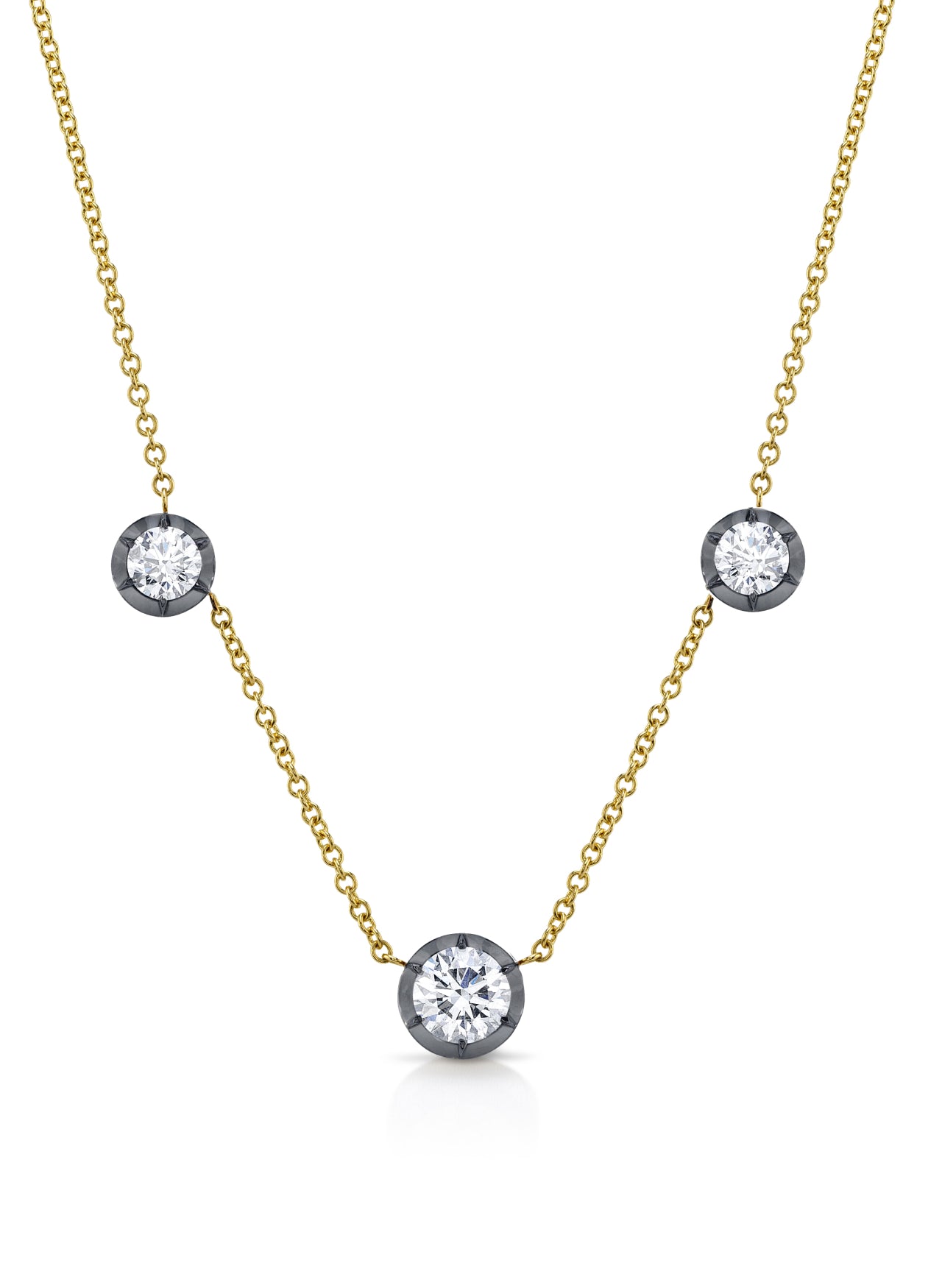 Bouton Lab-Grown Diamond Button Back Set Necklace 2 ctw