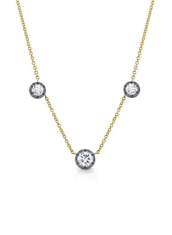 Bouton Lab-Grown Diamond Button Back Set Necklace 2 ctw