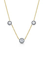 Bouton Lab-Grown Diamond Button Back Set Necklace 2 ctw, 3 stone station