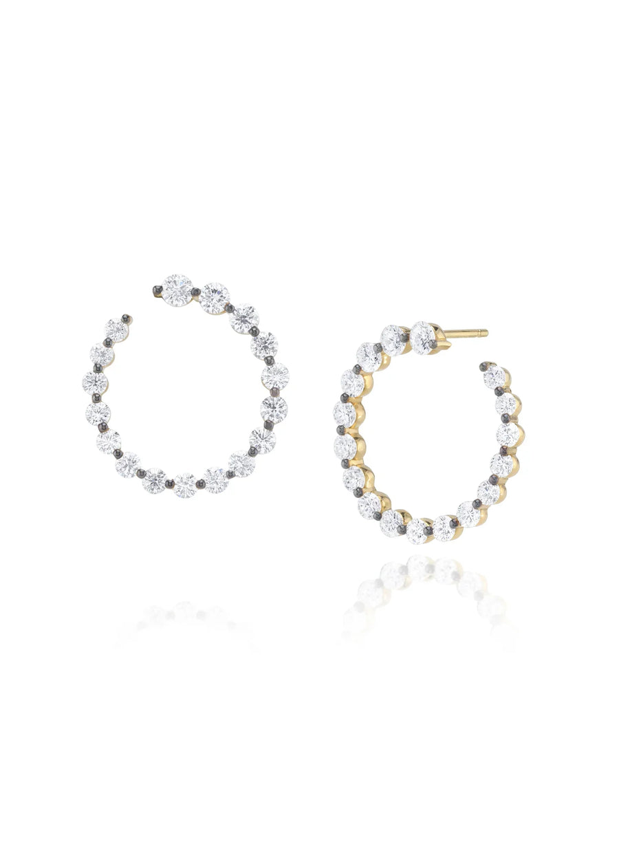 Classique Lab-Grown Diamond Garland Hoops Medium in Gold