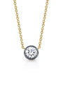 Bouton Lab-Grown Diamond Button Back Set Solitaire Necklace 1ctw
