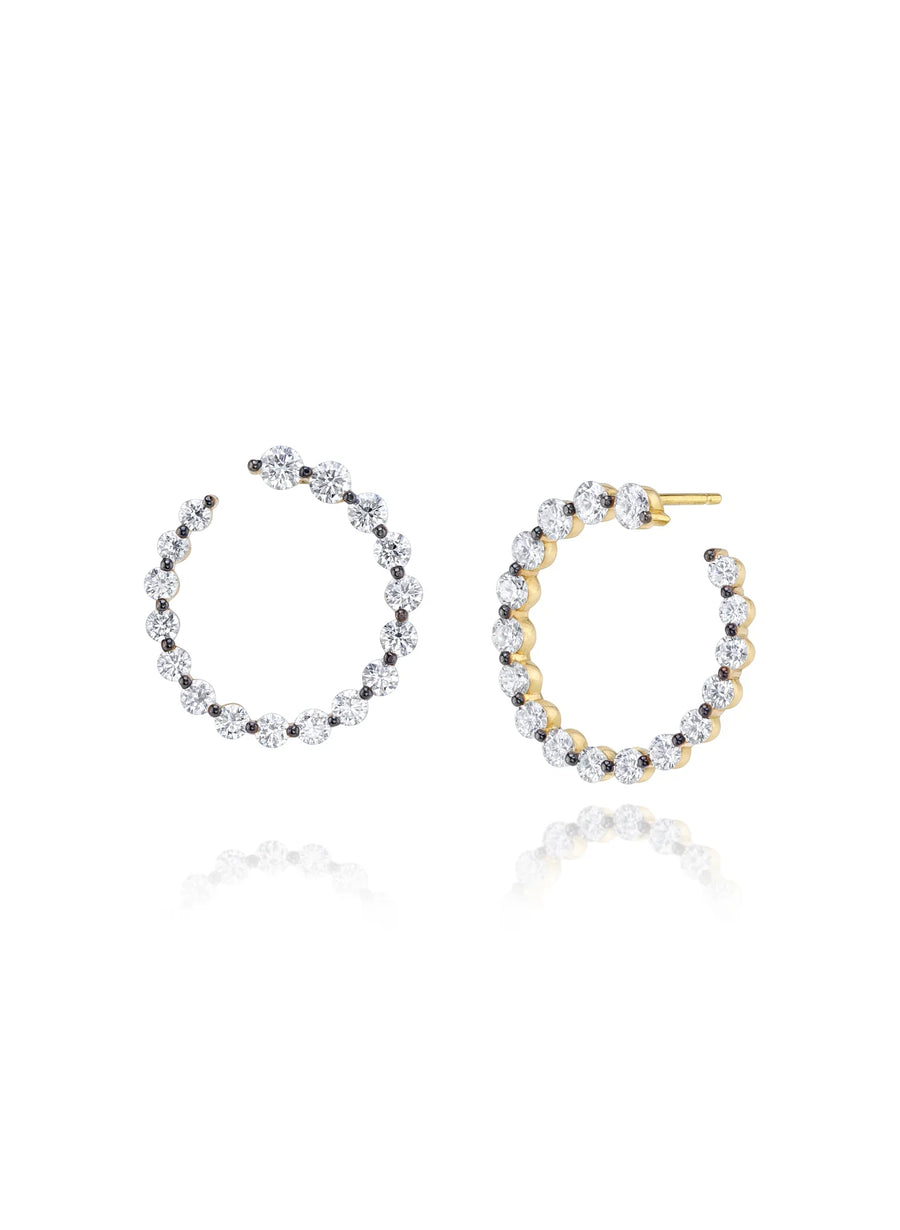 Classique Lab-Grown Diamond Garland Hoops Small in gold