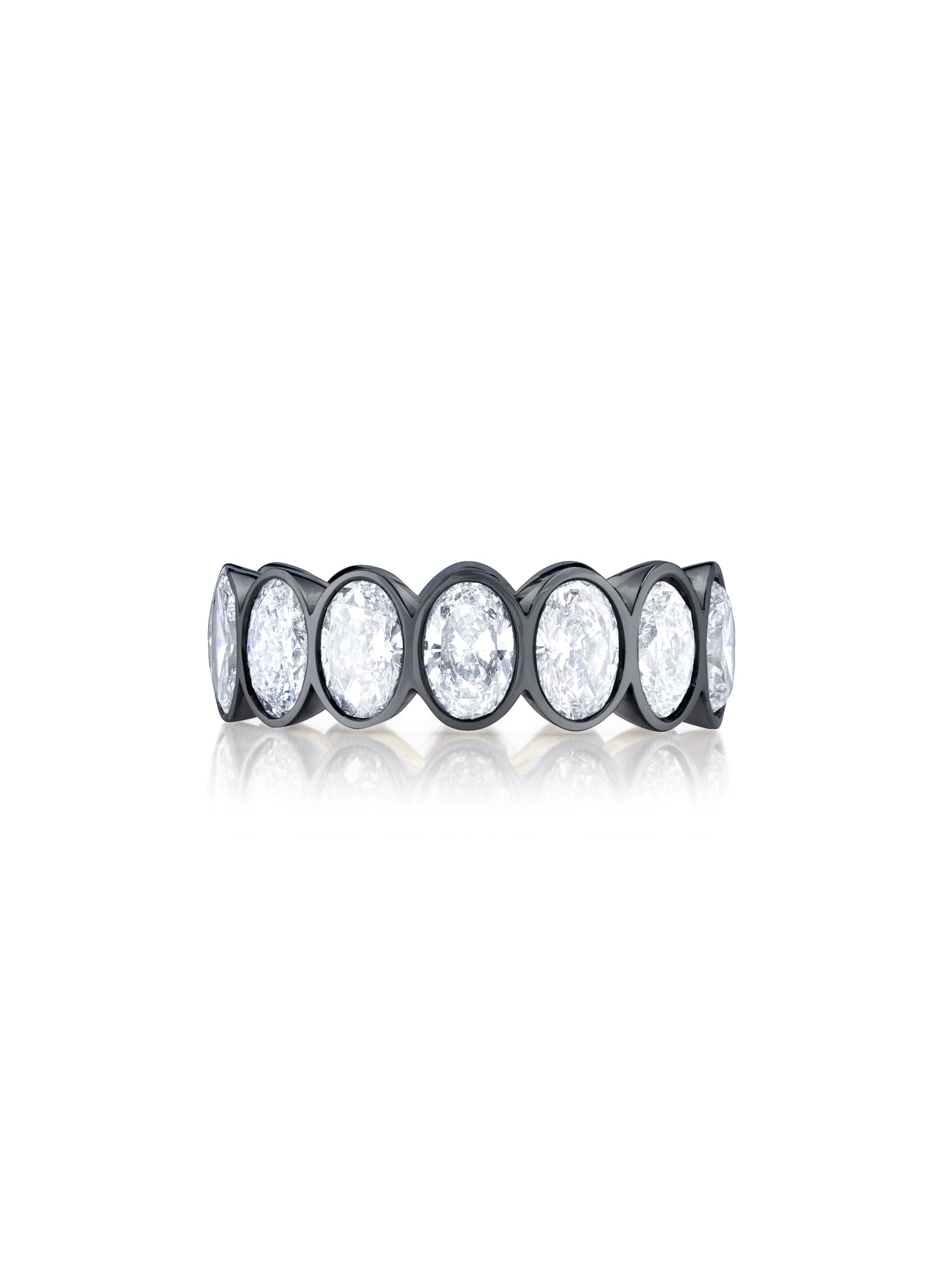 Lunette Lab Grown Oval Shape Diamond Eternity Band 7ctw