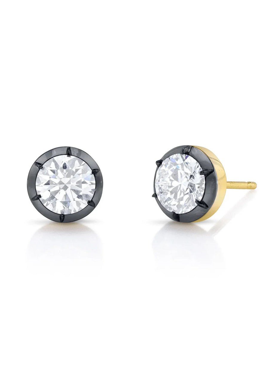 Bouton Lab-Grown Round Brilliant Diamond Stud 1 ct in 18kt gold