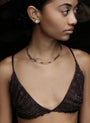Bombé Lab-Grown Diamond Stud Earring in gold on model
