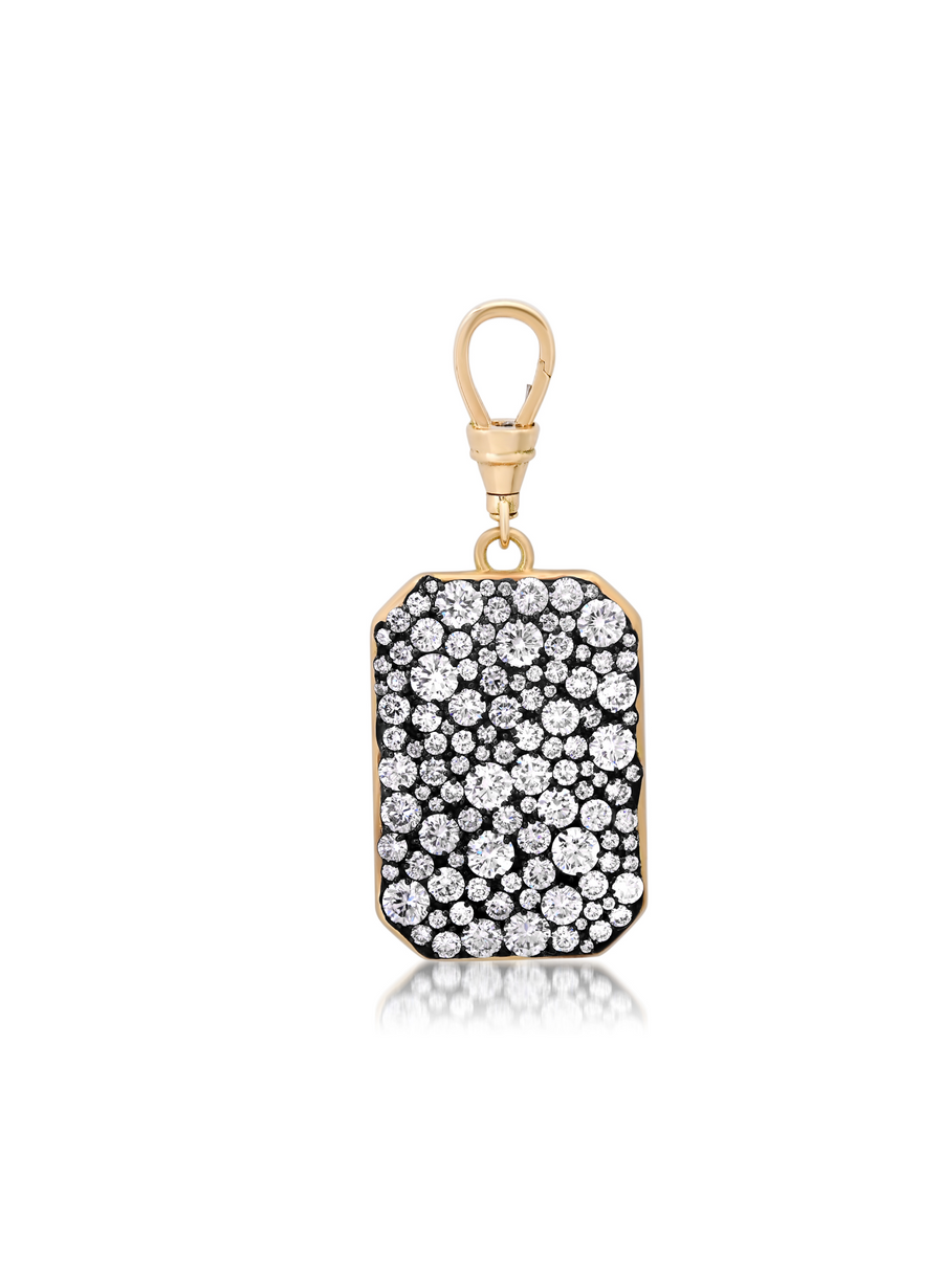 L'alphabet pave lab-grown diamond initial statement pendant in 18kt gold with scattered diamonds