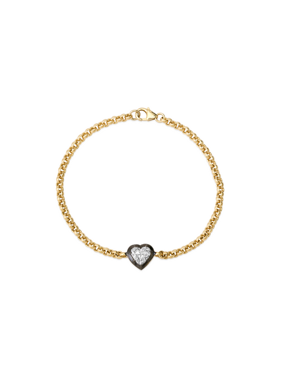 Bouton Lan Grown 1ct Diamond Belcher Chain Bracelet