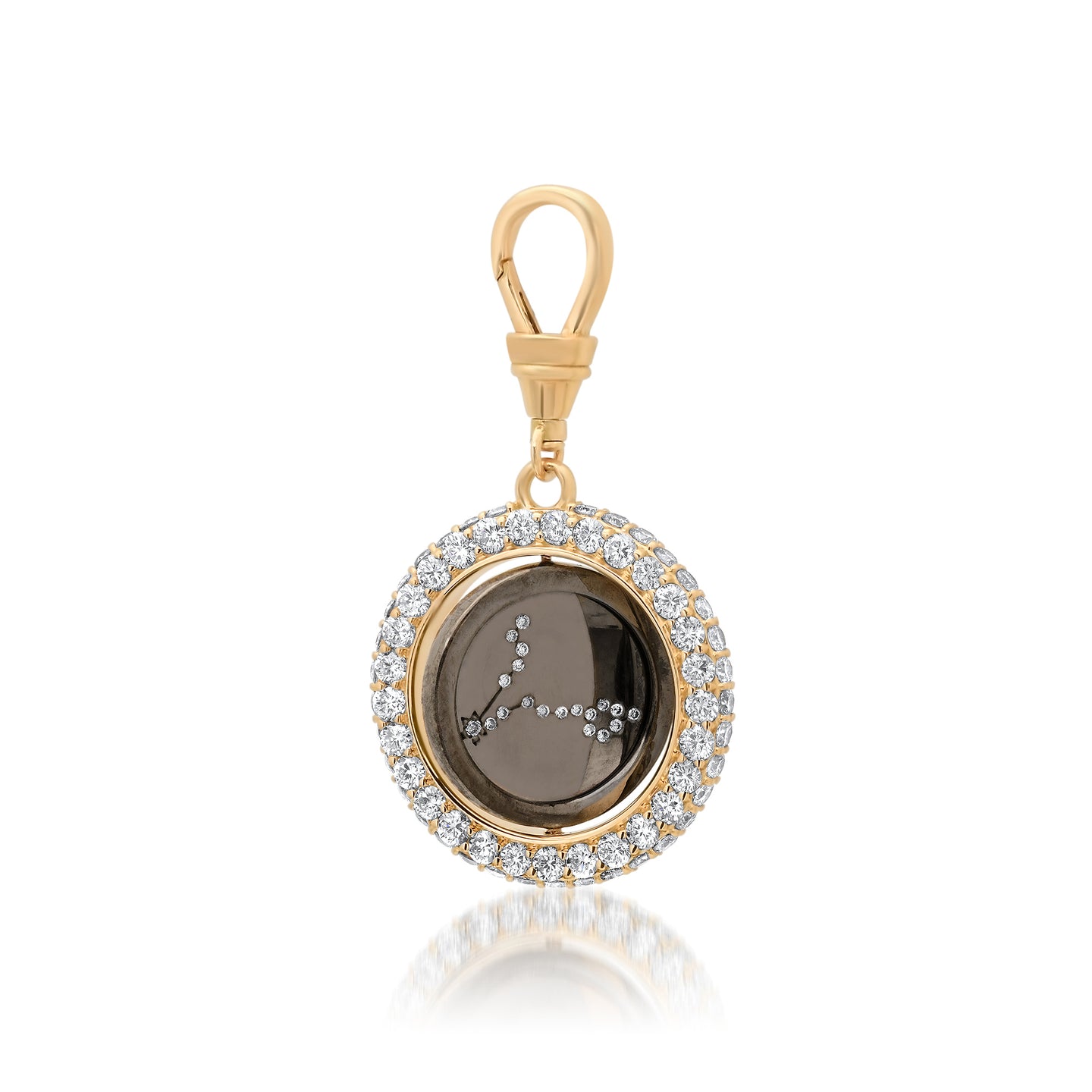 Pavé Vintage Inspired Personalized Coin Holder Pendant - Small
