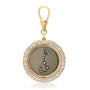 Pavé Vintage Inspired Personalized Coin Holder Pendant - Medium - in 18kt gold with black rhodium gold center