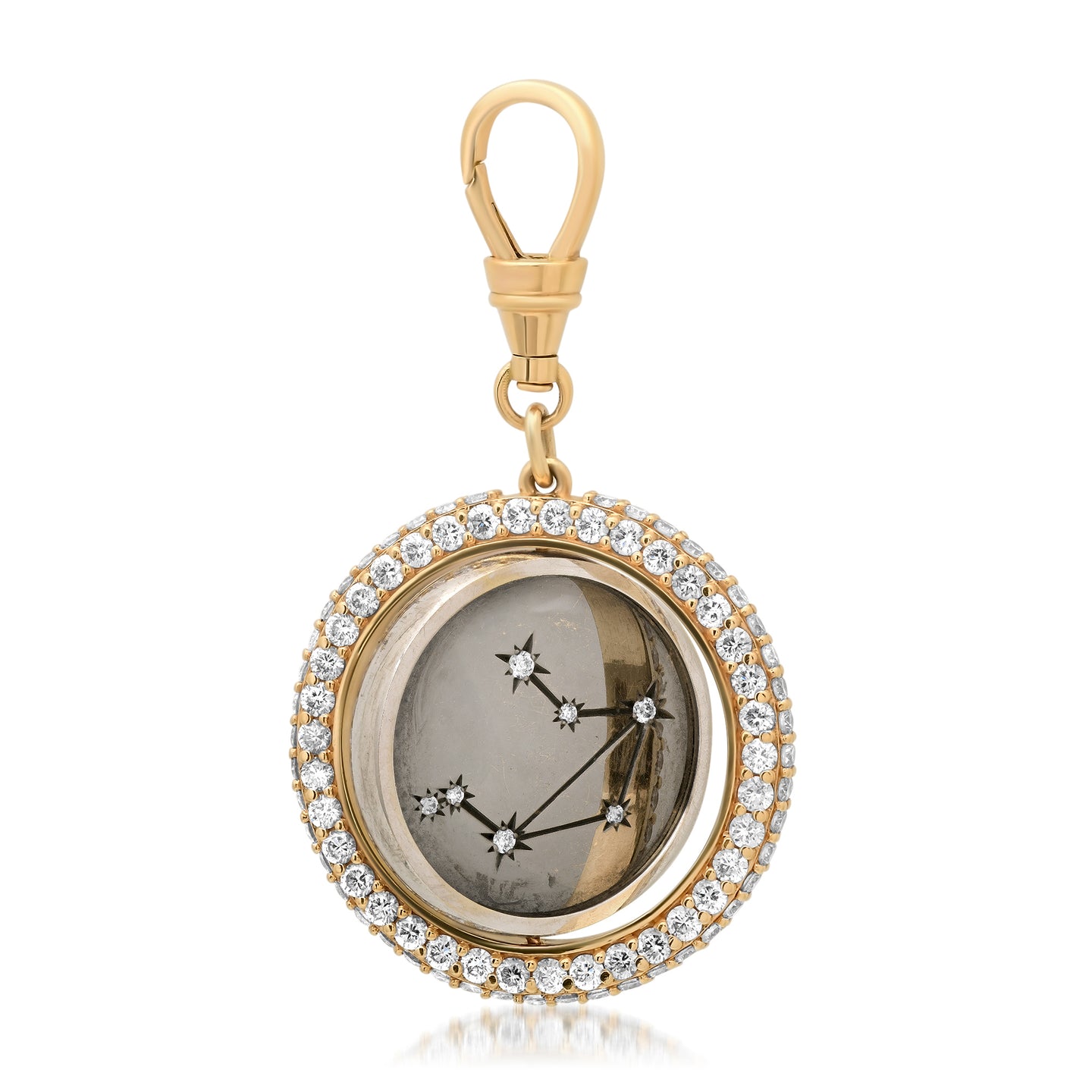 Pavé Vintage Inspired Personalized Coin Holder Pendant - Medium