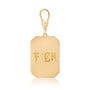 Vintage inspired dog tag, statement pendant with pavé lab-grown diamonds in black rhodium and 18kt gold front
