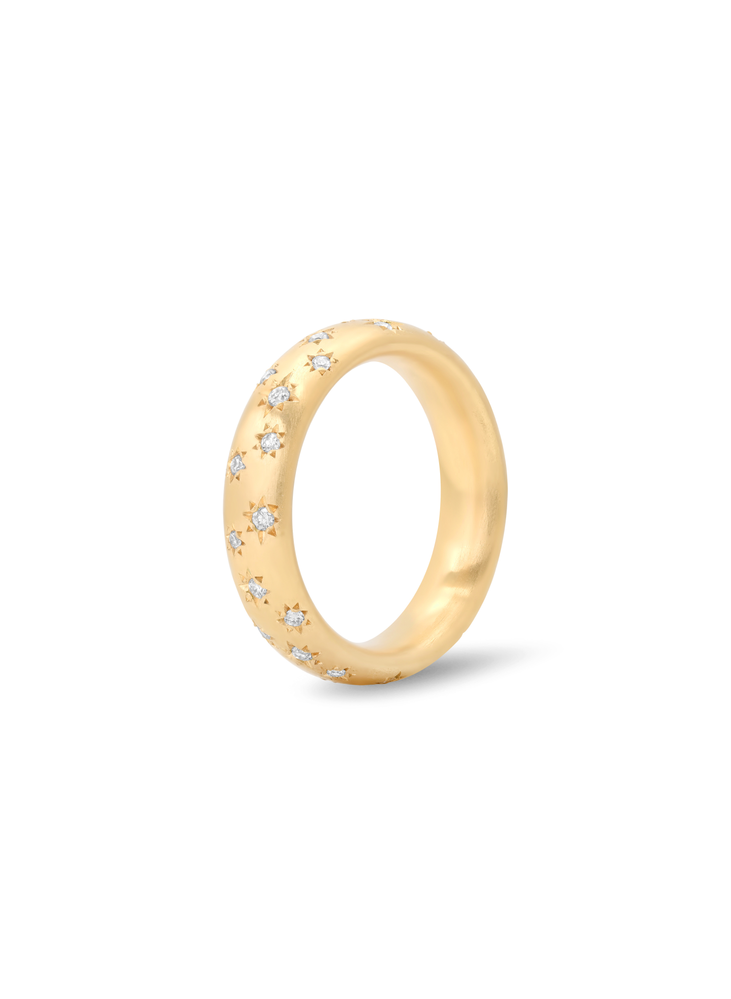 L'étoile Brushed Gold and Lab Grown Diamond Band