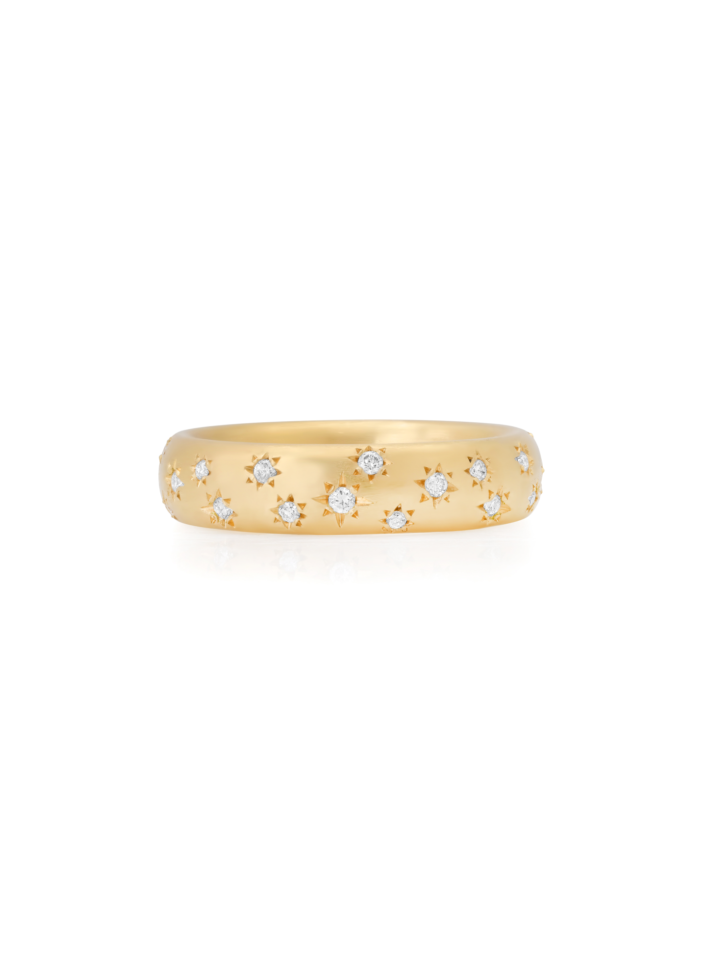 L'étoile Brushed Gold and Lab Grown Diamond Band