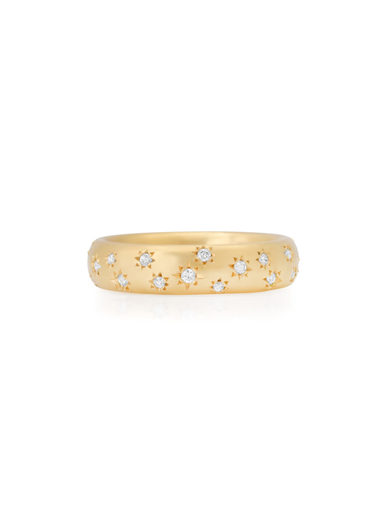 L'étoile Brushed Gold and Lab Grown Diamond Band