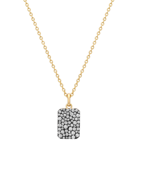 Médaillon Pavé Lab Diamond Mini Gold Tag