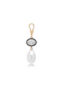 La Mer Lab Grown 2ct Oval Shaped Diamond and Akoya Pearl Pendant 18kt Gold With Dog Clip