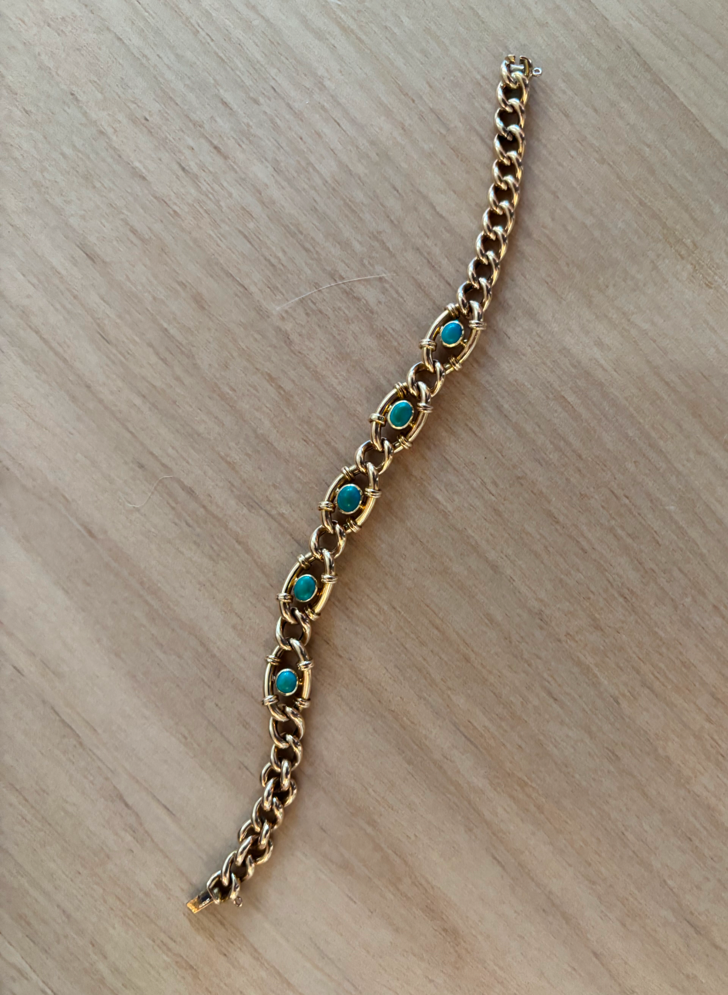 Vintage Victorian 15 kt Gold Bracelet and Turquoise Bracelet