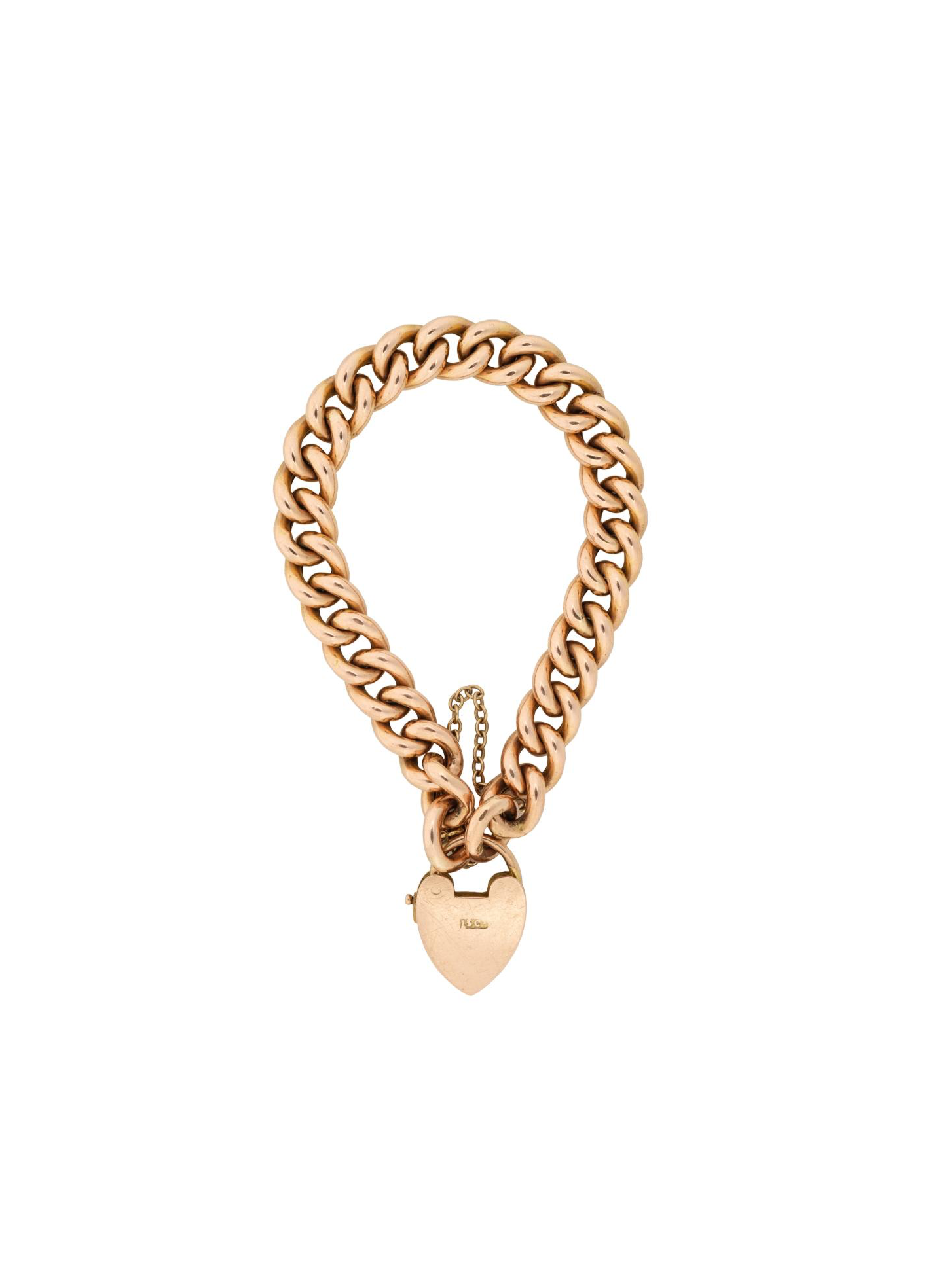 Vintage Victorian 15kt Gold Heart Padlock Bracelet