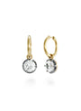 Bouton Lab-Grown Diamond Button Back Set Round Brilliant Shape Hoop