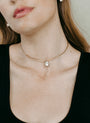 Torque 18kt Gold Collar Necklace on model