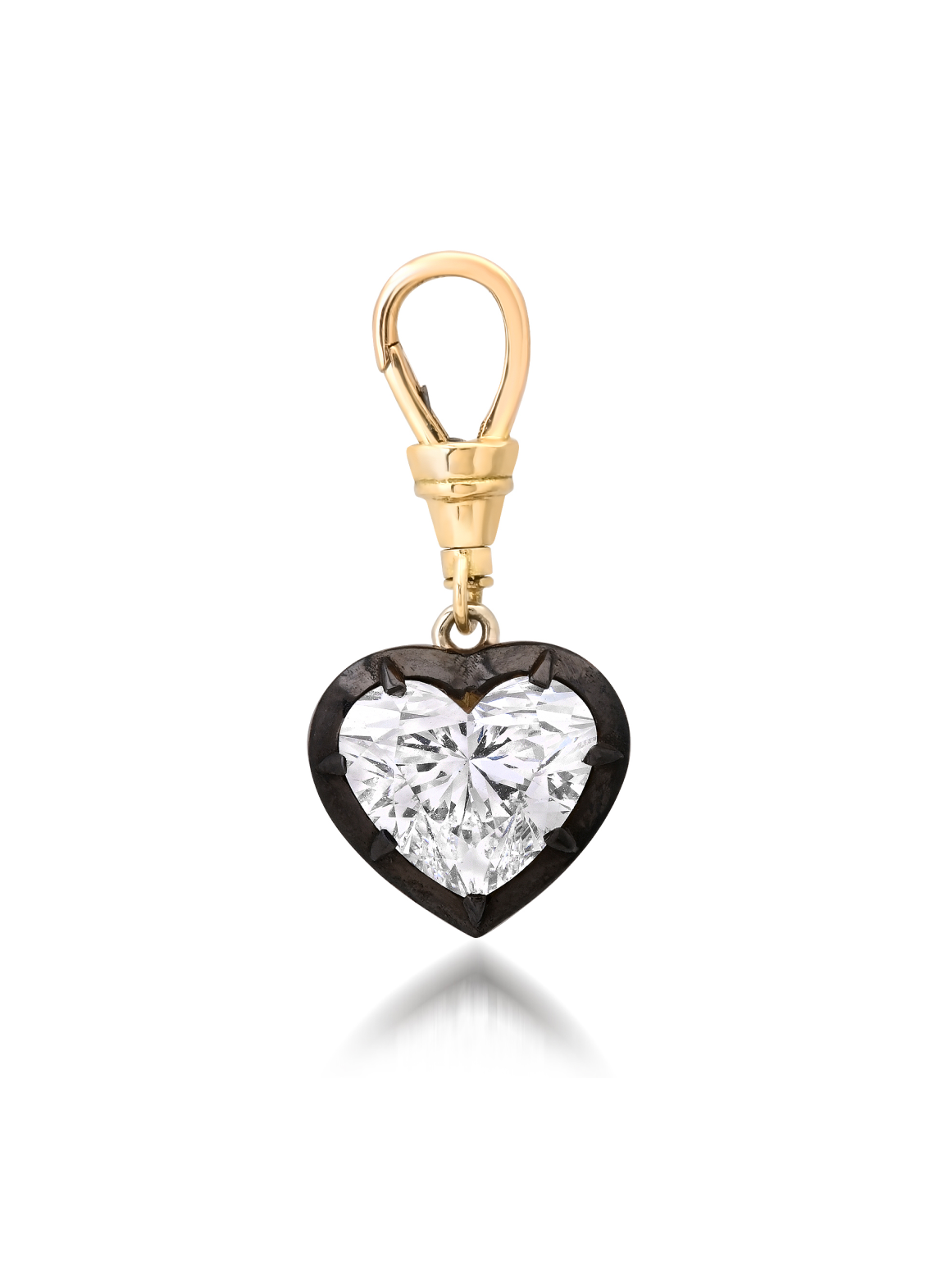 Bouton Lab-Grown Heart Shaped Diamond Pendant 2 ct With Dog Clip