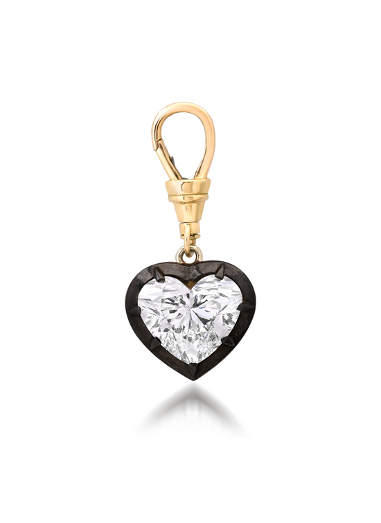 Bouton Lab-Grown Heart Shaped Diamond Pendant 2 ct With Dog Clip