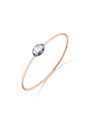 Georgian inspired Torque 18kt gold bangle with lab-grown oval diamond solitaire