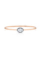 Georgian inspired Torque 18kt gold bangle with lab-grown oval diamond solitaire front view