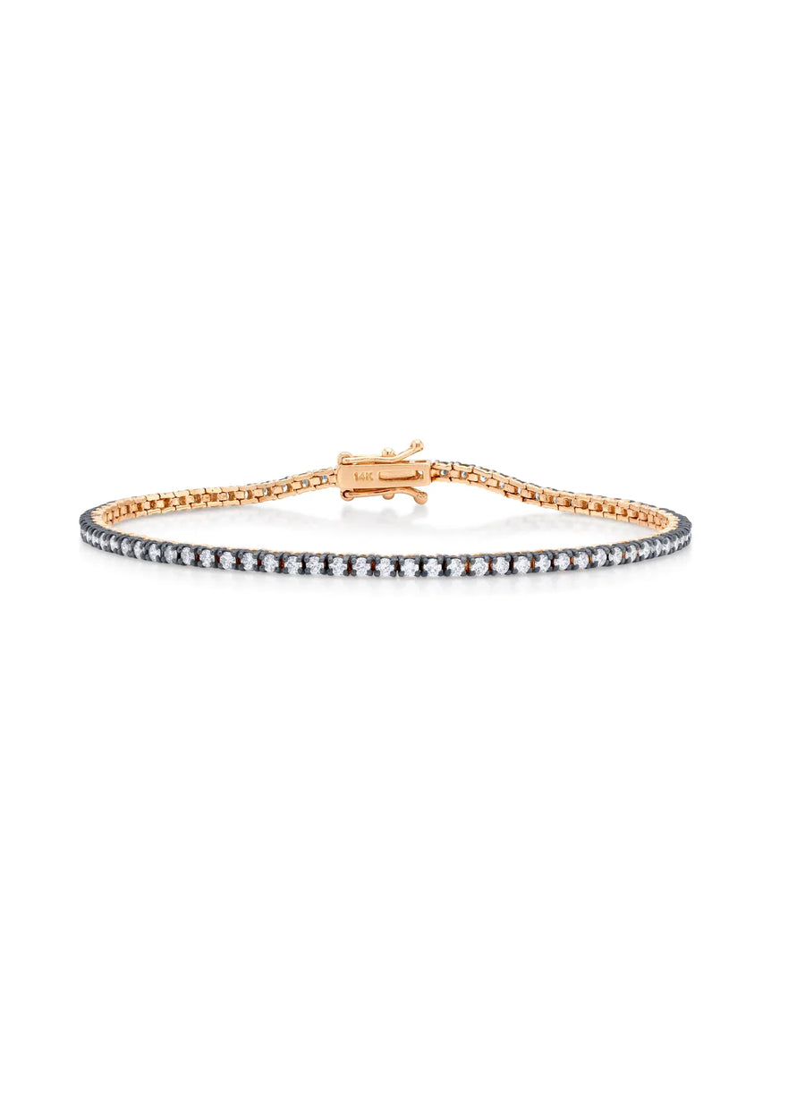 Riviere round brilliant lab-grown diamond line bracelet in 18kt gold