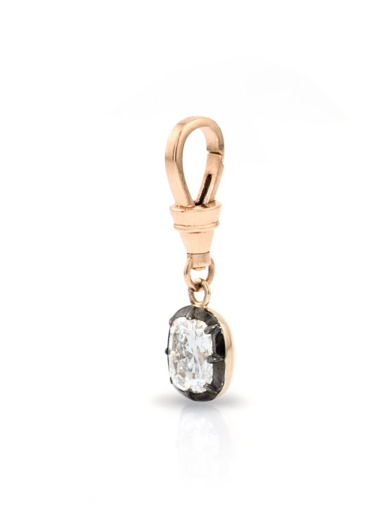 Bouton Lab-Grown Cushion Brilliant Diamond Pendant 2 ct With Dog Clip