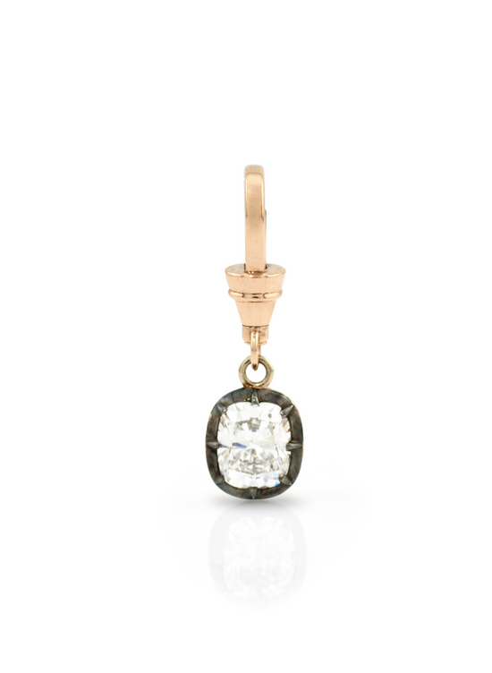 Bouton Lab-Grown Cushion Brilliant Diamond Pendant 2 ct With Dog Clip