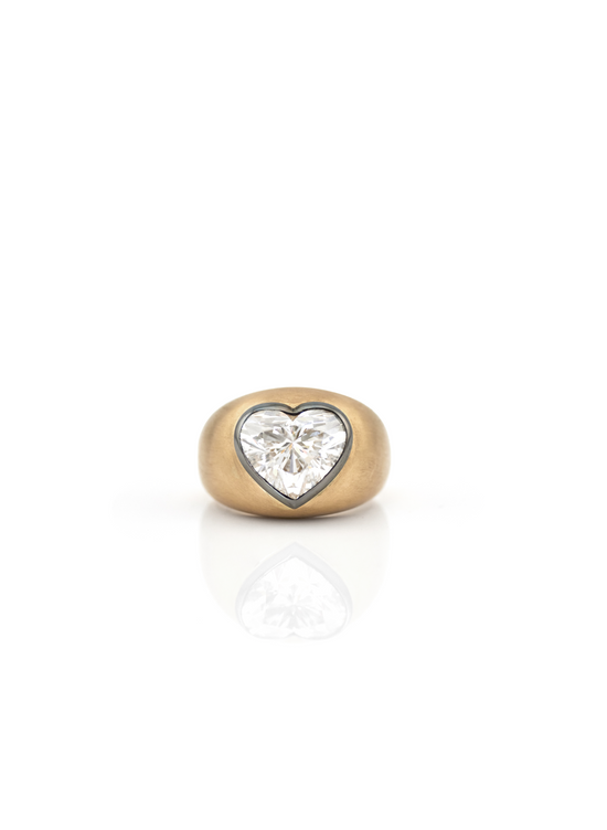 Lunette Lab-Grown Heart Shape Diamond Bombe Ring 3.71 ctw