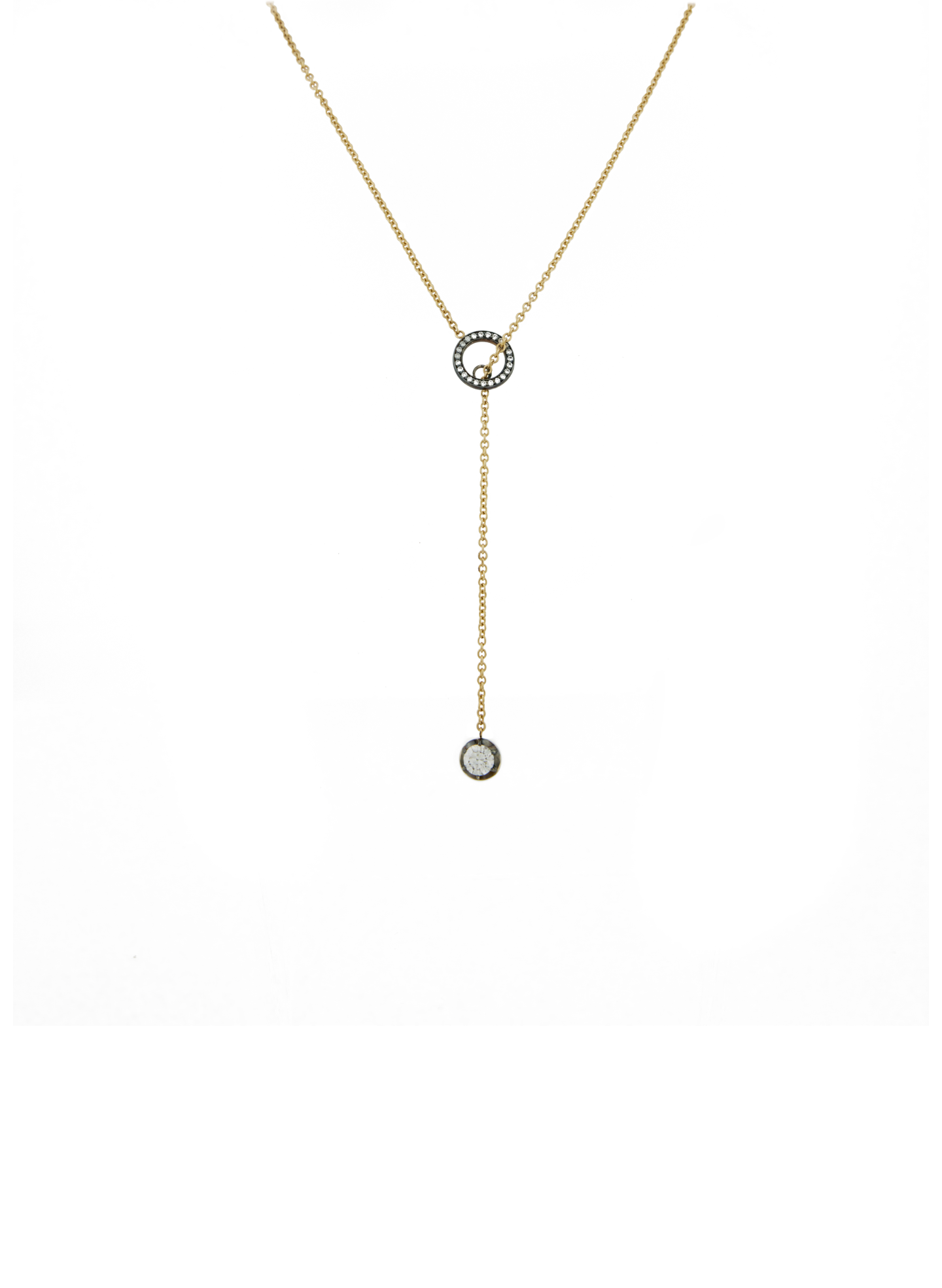 Bouton Lab-Grown Diamond Button Back Set Lariat Necklace .65 ctw