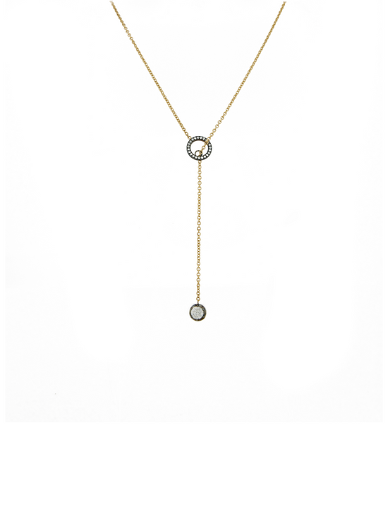 Bouton Lab-Grown Diamond Button Back Set Lariat Necklace .65 ctw