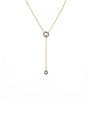 Bouton Lab-Grown Diamond Button Back Set Lariat Necklace .65 ctw in 18kt gold