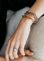 Trombone 18kt Rose Gold Bracelet With Lab Grown Pavé Diamond Circle and Bouton Lab-Grown Pear Shape Diamond Button Back Ring 3.6 ctw in 18kt gold front view