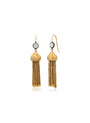 Revival Victorian gold tassel earrings reset with lab-grown diamonds in Bouton settings