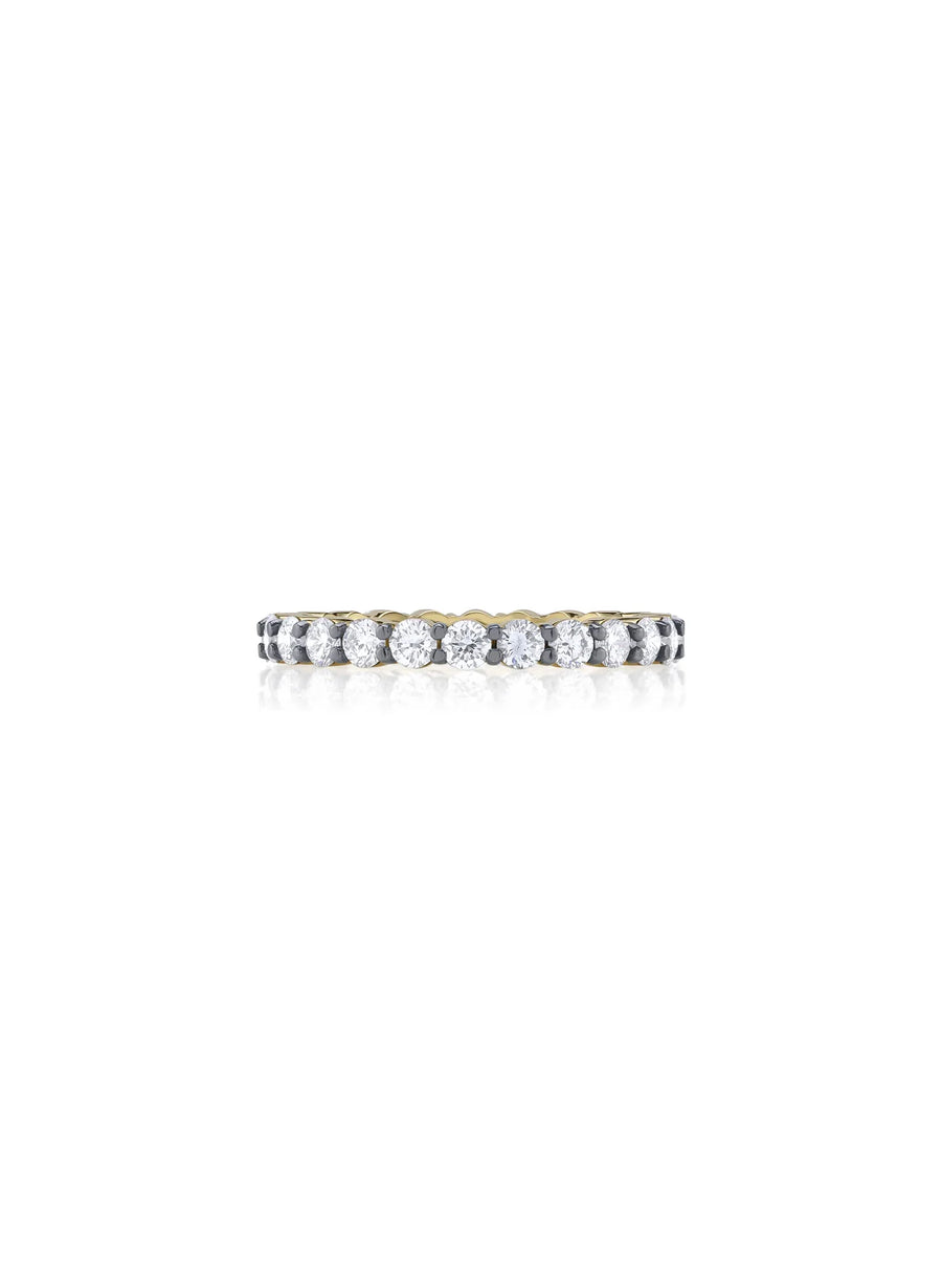 Pavé Lab-Grown Diamond and Gold Band front view