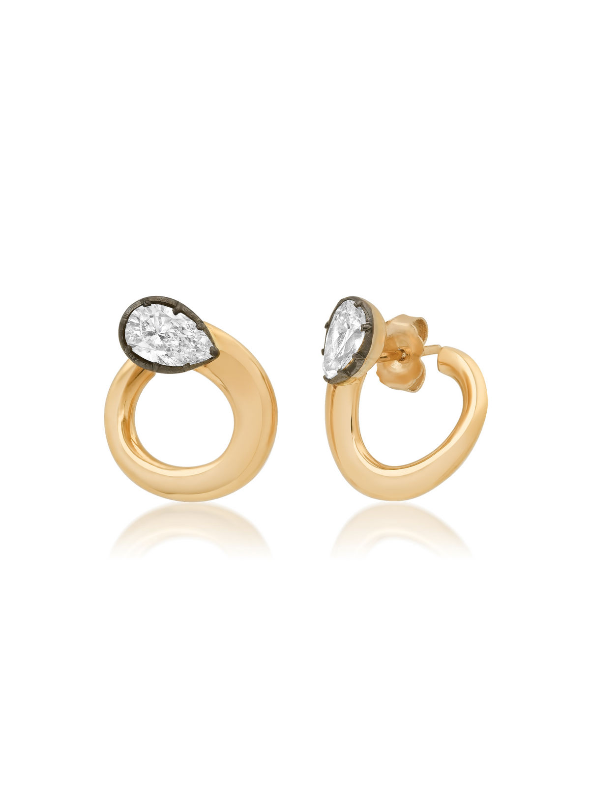 Bouton Pear Shape Lab-Grown  Diamond Garland Stud Earrings 1ctw