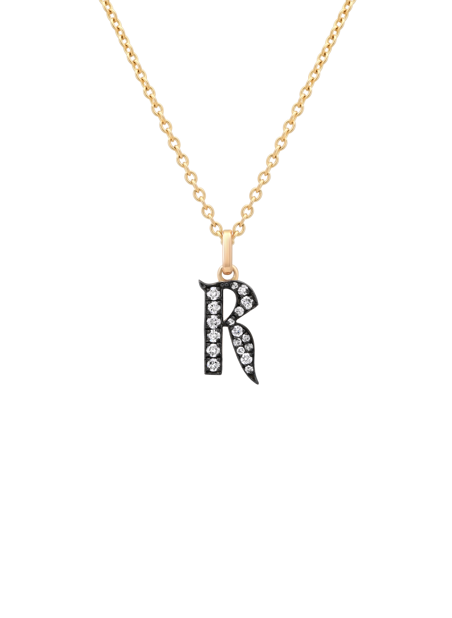 L'alphabet Lab-Grown Diamond and Gold Initial Necklace