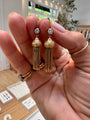Revival Victorian Gold Chandelier and Lab Grown Diamond Earrings