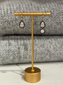 Bouton Lab-Grown Diamond Convertible Button Back Set Pear Shape Hoops in 18kt gold