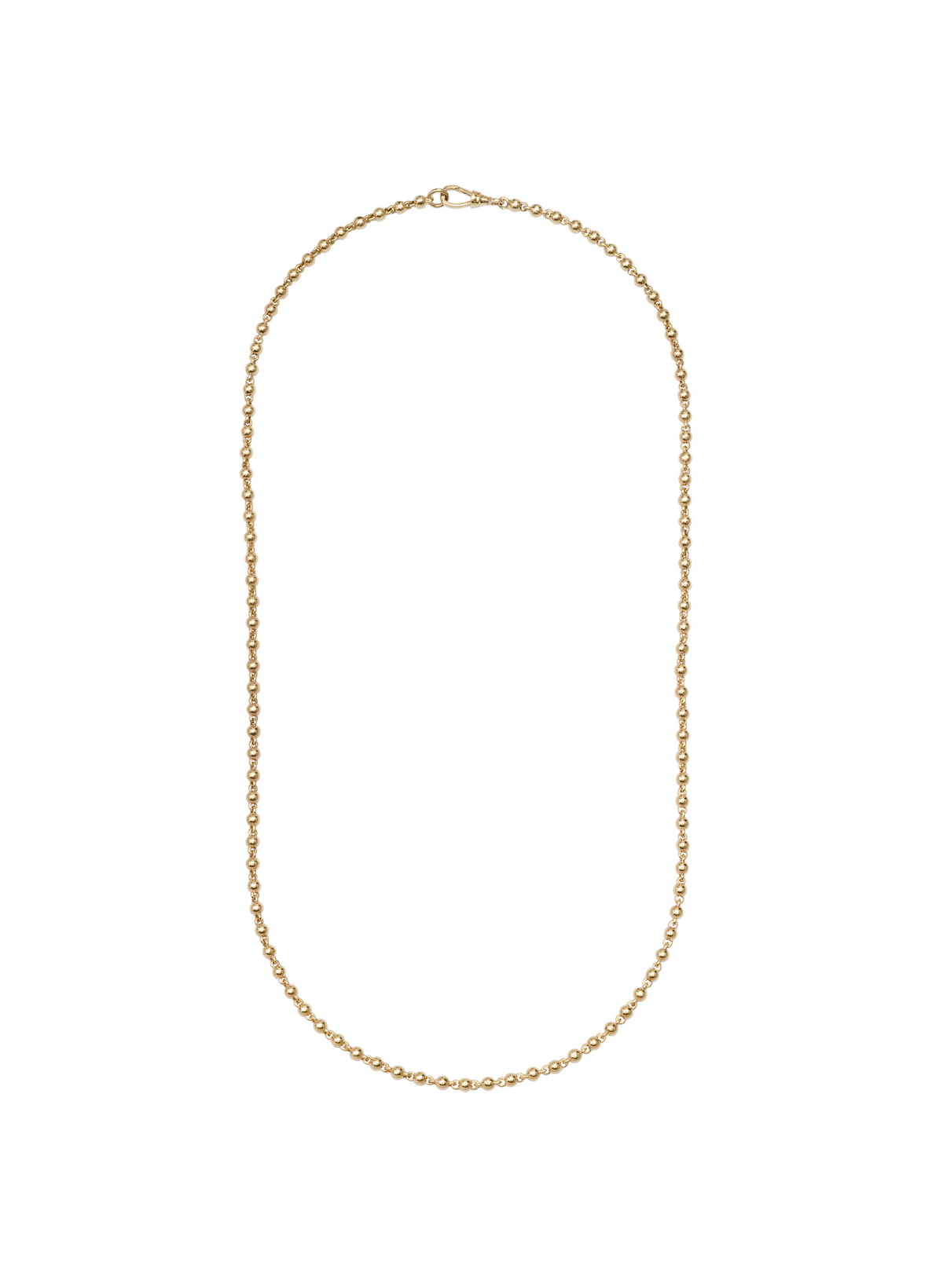 La Balle 18kt Gold Ball Chain Necklace with Dog Clasp