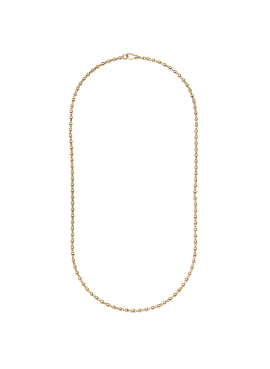La Balle 18kt Gold Ball Chain Necklace with Dog Clasp