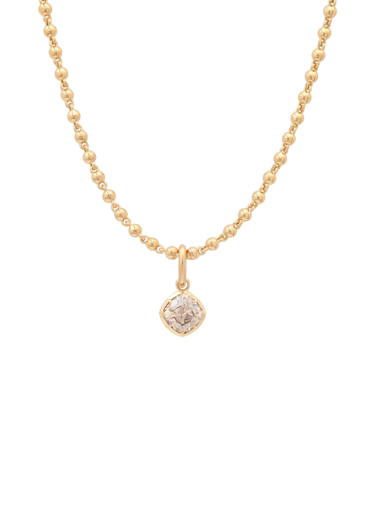 La Balle 18kt Gold Ball Chain Necklace with Dog Clasp