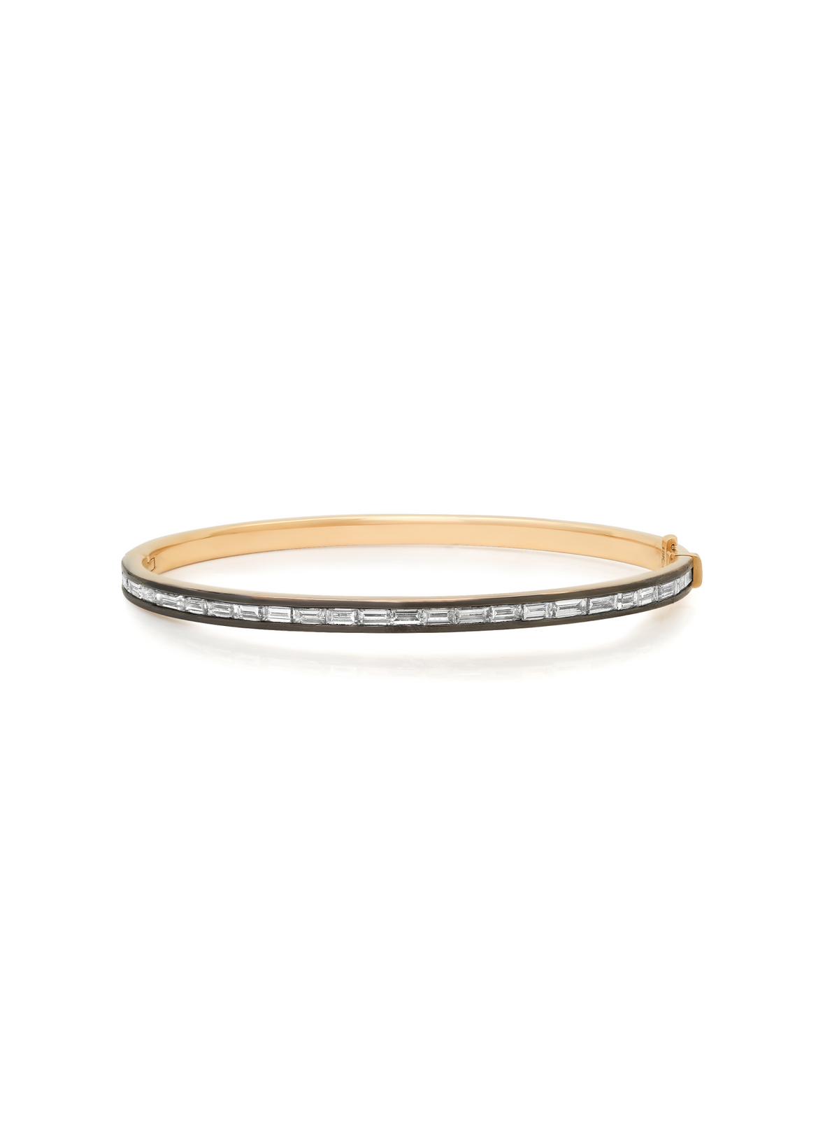 Lunette Baguette Lab Grow Diamond Channel Set Bangle 2 ctw