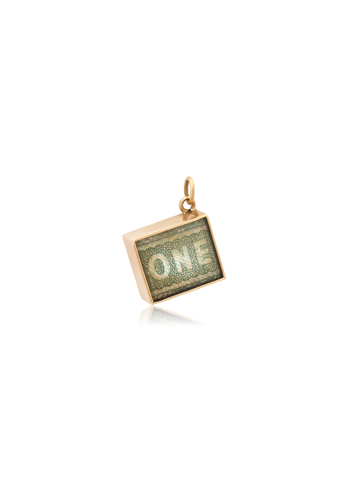 Estate Gold Framed Dollar Bill Charm